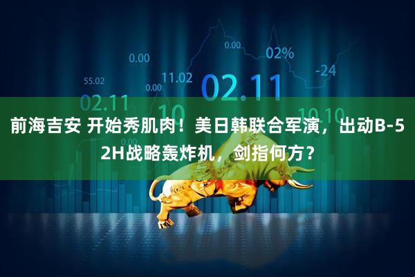 前海吉安 开始秀肌肉！美日韩联合军演，出动B-52H战略轰炸机，剑指何方？