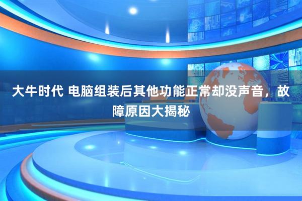 大牛时代 电脑组装后其他功能正常却没声音，故障原因大揭秘