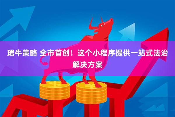 珺牛策略 全市首创！这个小程序提供一站式法治解决方案